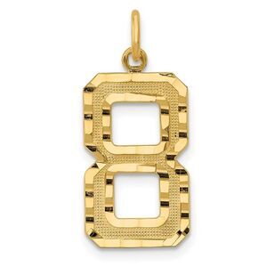 14k Yellow Gold, Varsity Collection, Large D/C Pendant Number 8